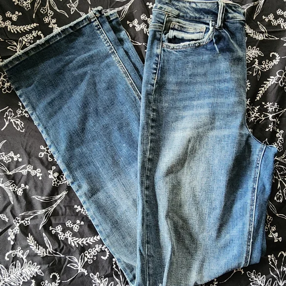 Flying Monkey Blue Distressed Straight Leg Jeans - Picture 2 of 5